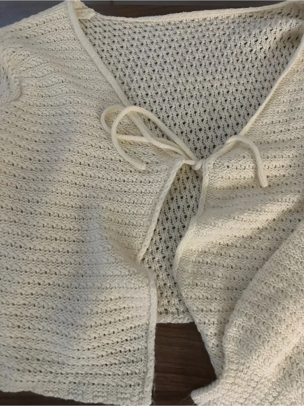 SHEIN Flirla Plus Tie Front Lantern Sleeve Cardigan - Picture 4 of 8